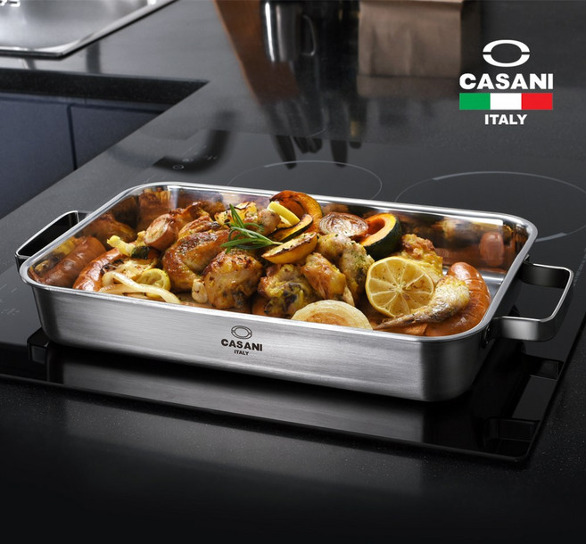 까사니 통3중 와이드 사각팬, 가로45cm x 세로24cm x 높이5.5cm, 1개