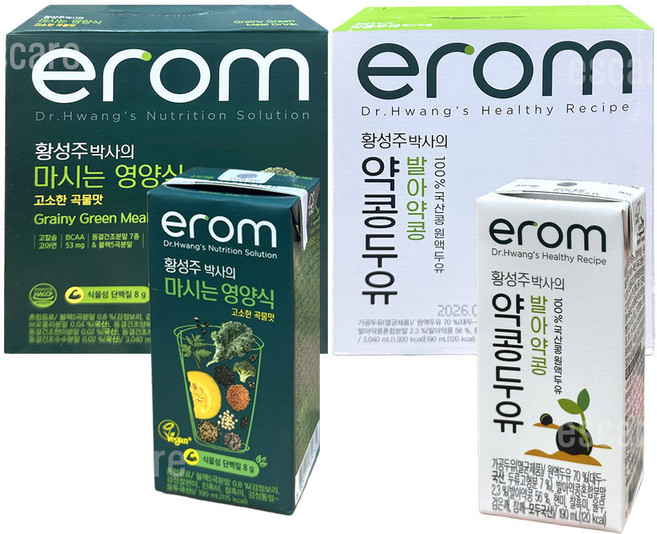 이롬 황성주 약콩두유 + 영양식 식물성단백질 비건음료, 32개, 190ml