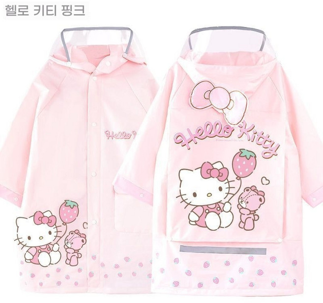 Sorpci 산리오 어린이 우비 초등학생 책가방 우비 캐릭터 레인코트 여아 비옷