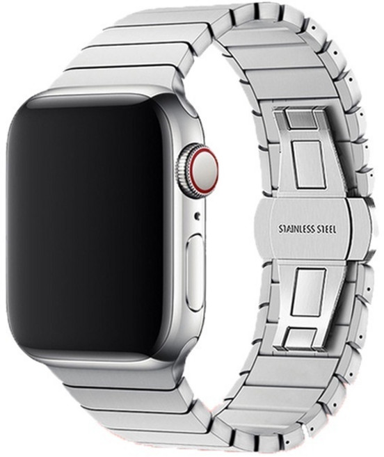 經典款不鏽鋼錶帶 適用 Apple Watch, 一株寬版單錶帶-銀色,49mm-Ultra1/2/3, 1個
