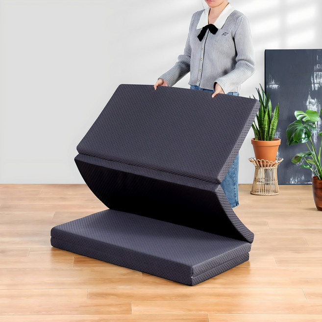 올리슬립 클래식 4단 접이식 메모리폼 토퍼, 차콜, 5cm