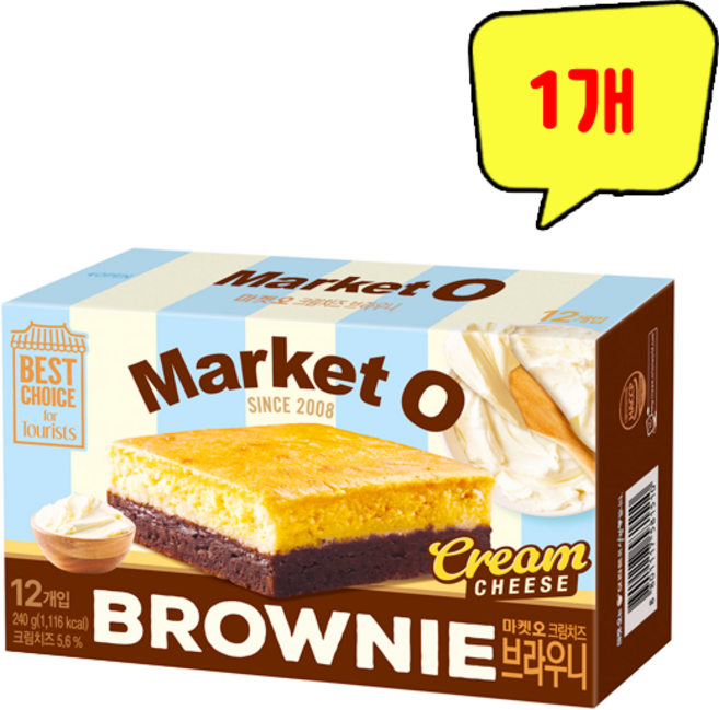마켓오 브라우니 크림치즈 12p, 240g, 1개