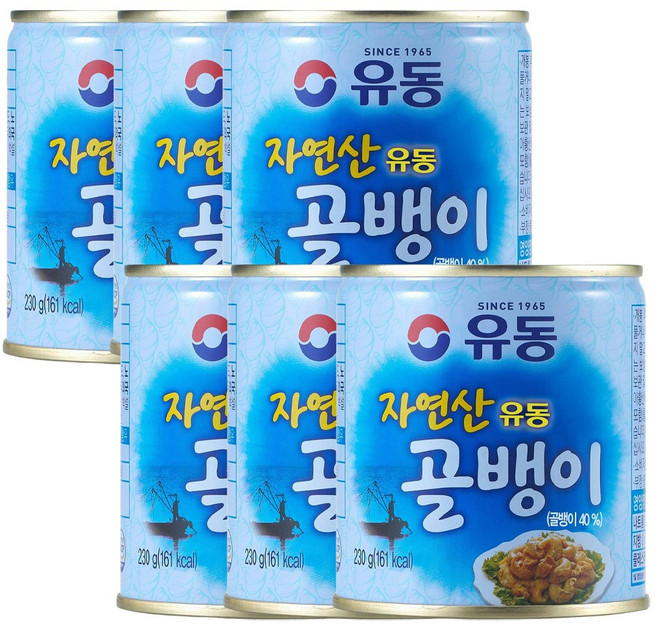 유동 자연산 골뱅이, 230g, 6개