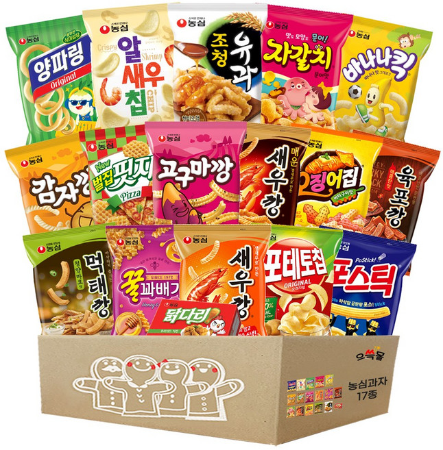 농심 과자 선물세트+농심 새우깡 변색컵(한정), 1박스, 17종