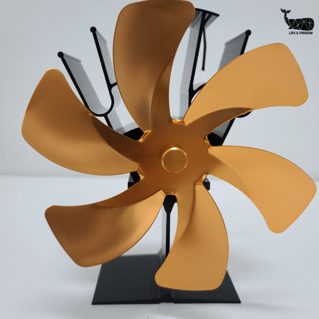 캠핑 무동력팬 무동력 에코팬 써큘레이터 TEF 화목 난로 난방, 1개, 에코팬 6P 골드