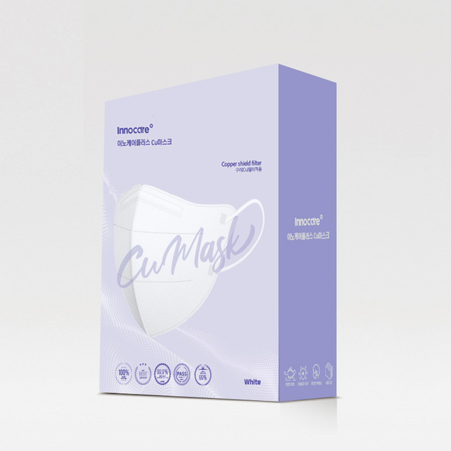 이노케어플러스 Cu마스크, 20개입, 1개, 화이트 중형(M)