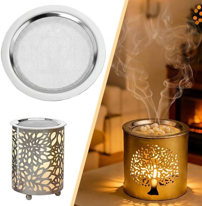루이 스테인리스 향로 체 거름망 고온 내열 분리형 균일 열전도 인센스/허브/아로마 램프/오일버너, 1개