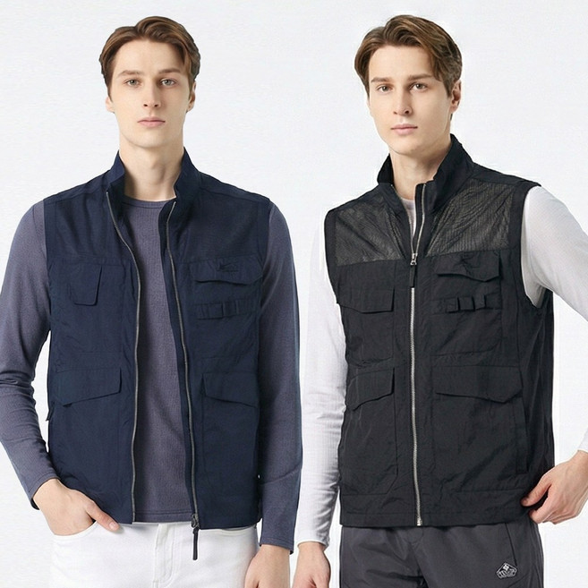 [코몽트] 1+1 남성 메쉬 포켓 집업 레저 베스트