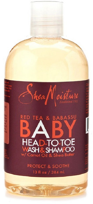 시어모이스처 레드 부쉬 & 바바수 베이비 헤드-투-토 워시 & 샴푸, 355ml, 1개