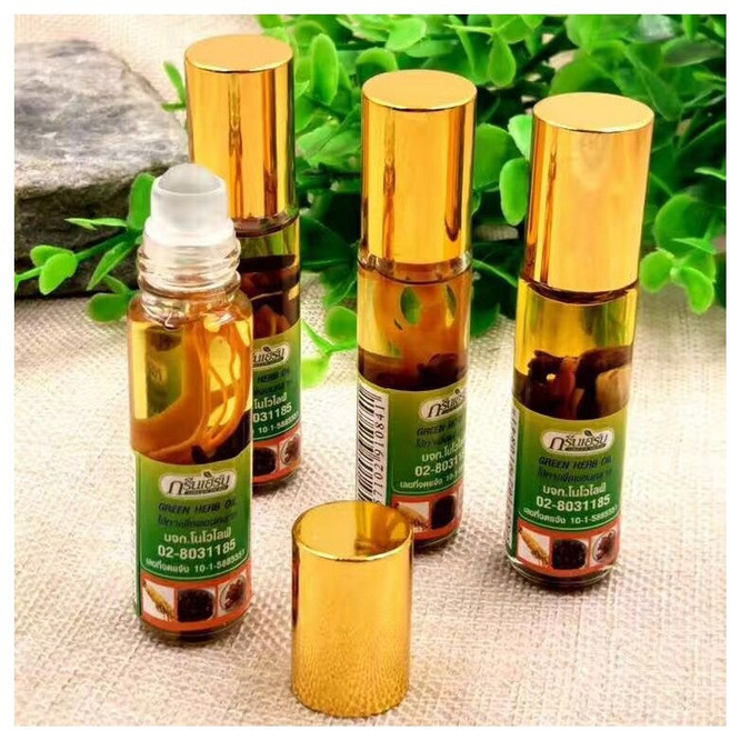 (당일발송) 태국 노보라이프 정식 야몽오일 그린허브오일 green herb oil 야몽스틱 인삼뿌리 아로마오일 당일배송 3개, 8g