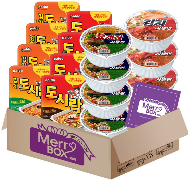 컵라면세트 16개(육개장사발면4+김치사발면4+도시락4+김치도시락4), 1개