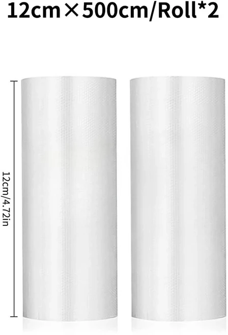 500cm 길이의 텍스처 롤백 2롤 진공 압축백 식품 포장 2팩, 04 12-500-2pcs