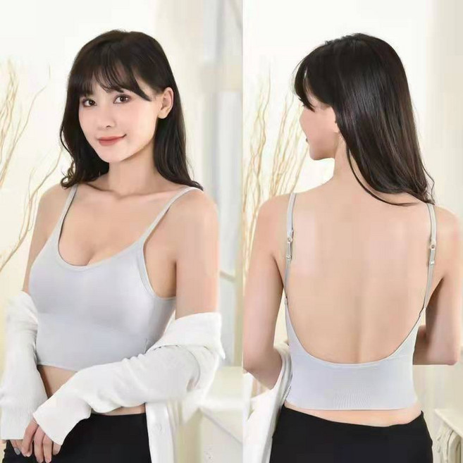 大U美背冰絲涼感透氣內衣 灰色無鋼圈舒適內搭 輕薄絲滑 適合55-70公斤