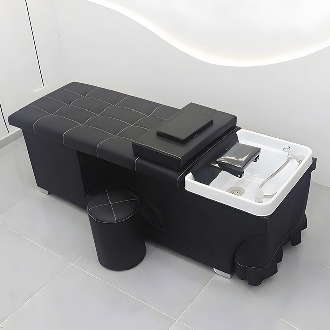 샴푸대 반자동 중화 받침대 목받침 헤드 스파 미용 기구, 1개, 블랙