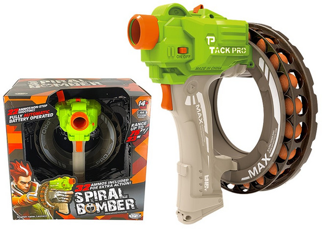 TACK PRO SPIRAL BOMBER 玩具槍, 綠色, 1個
