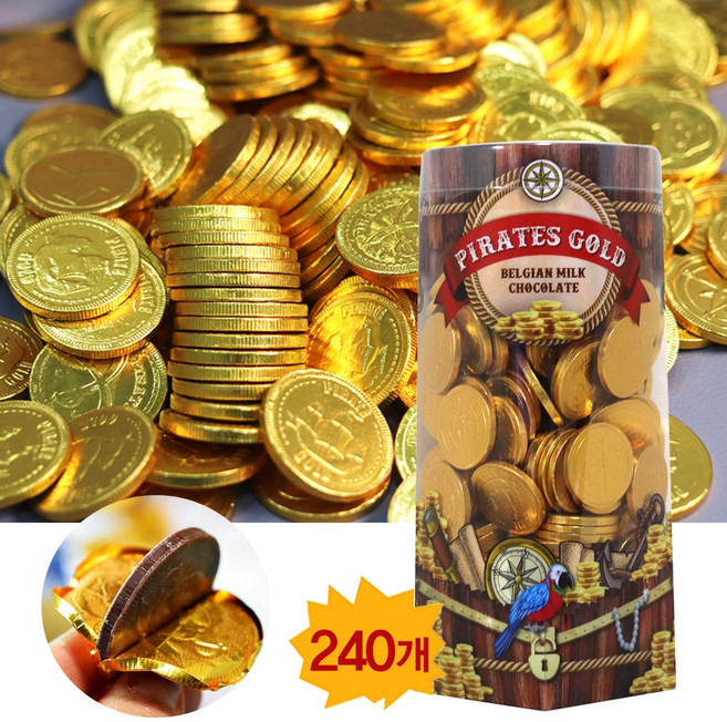 금화 동전 초콜릿 코인초콜릿 보상간식, 240개, 5g