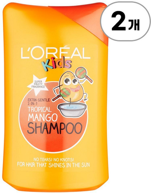 로레알 키즈 트로피컬 망고 키즈 샴푸 L'Oreal Kids Tropical Mango Shampoo 250ml, 2개