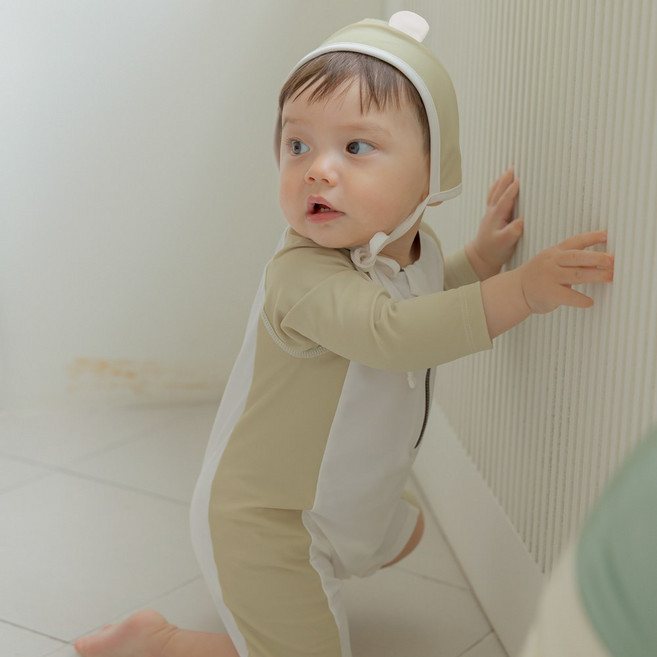 메르베 신생아 수영복 6개월 백일 돌 아기 수영복세트 모자포함 베이비 래쉬가드 유아 스윔웨어