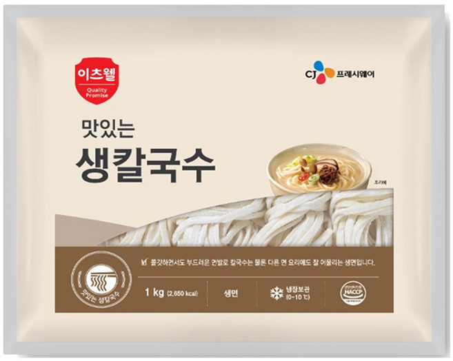 CJ 이츠웰 맛있는 생칼국수 1KG, 1개