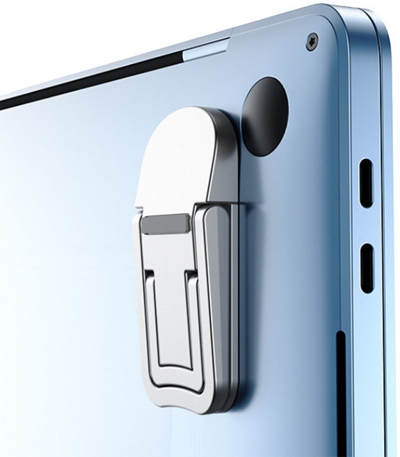 작지만 튼튼한 메탈소재 부착형 노트북 거치대 블랙 3단계 조절가능, 1개