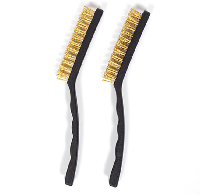 ZIO-BIZ 롱 핸들 철 브러쉬 황동 2P / 청소솔 청소브러쉬 와이어브러쉬 청소용브러쉬 청소브러시 청소용솔 스텐 녹제거 신주 황동 브러쉬 쇠솔 철솔 청소용품, 1세트