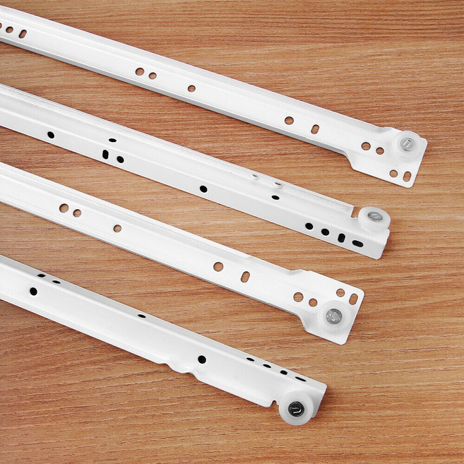 철레일 백색 가구 서랍레일 (좌우 2개 1세트), 1세트