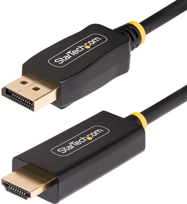 StarTech.com 3.3피트(1m) 디스플레이포트-HDMI 어댑터 케이블 4K 60Hz HDR DP-HDMI 2.0b 액티브 비디오 컨버터, StarTech.com 2m(6.6피트) 디스플레이 포, 1개
