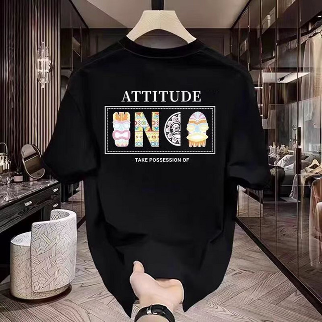 YZEE MC 男士短袖T恤 純棉重磅寬鬆印花上衣