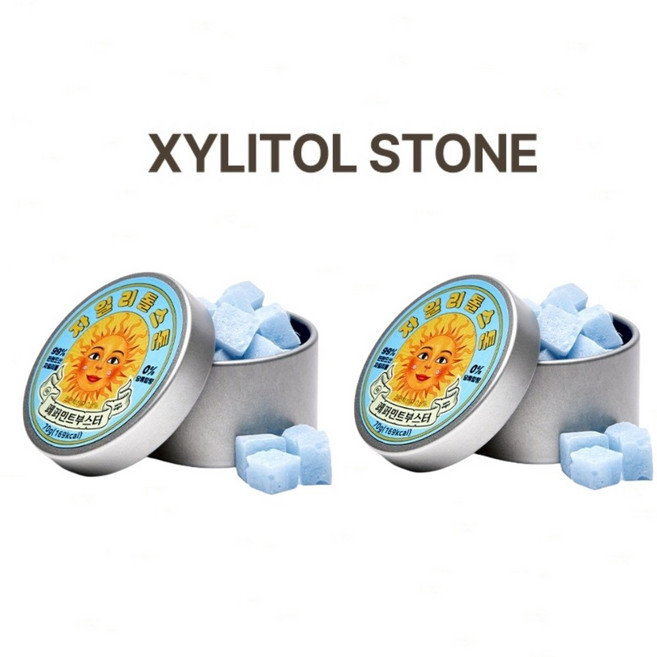 자일리톨스톤 페퍼민트 부스터, 70g, 2개