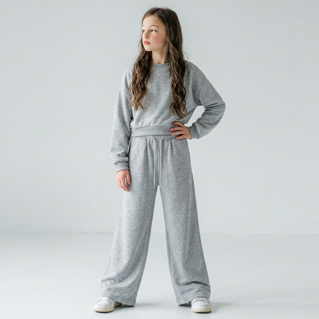 봄가을 주니어 와이드 크롭 상하세트