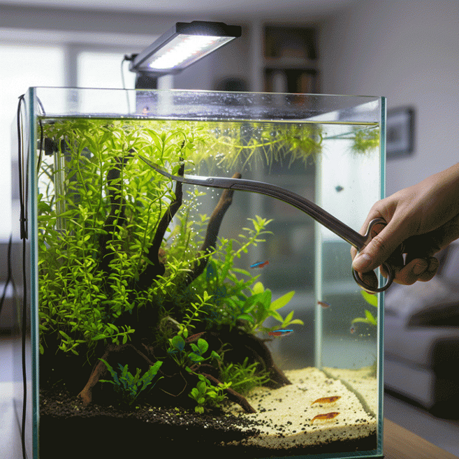 루체트리 트리밍가위 수초 가위 웨이브형 곡선형 어항 수족관, 1개