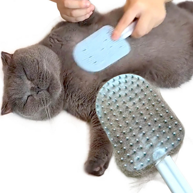 견행묘행 고양이 빗 반려동물 털제거 브러쉬 그루밍브러쉬, 1개, 노랑