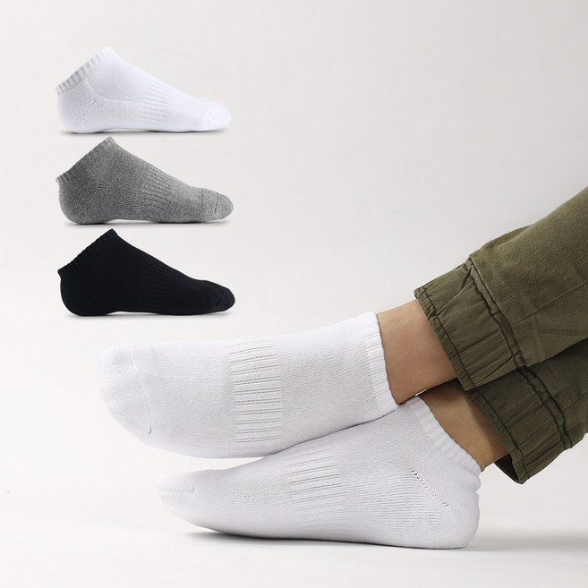 카리클링 국내산 5컬레 세트 남성 베이직 빅사이즈 큰발 양말 남자 두꺼운 스포츠 스니커즈 발목 양말