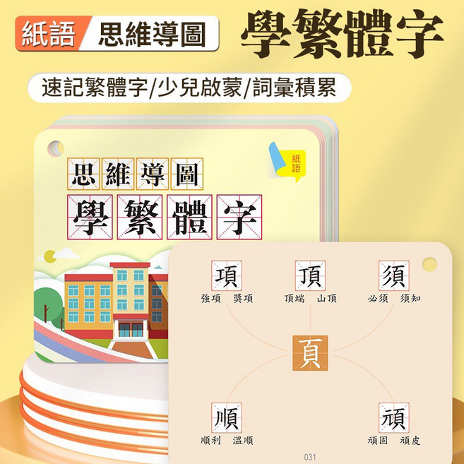 紙語 思維導圖學繁體字 少兒啟蒙識字卡片書
