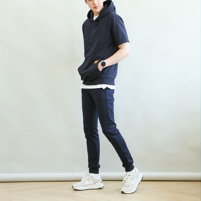 블루포스 티벤리 반팔 후드티 트레이닝 세트 츄리닝 남자 운동복 빅사이즈 남성 트레이닝복