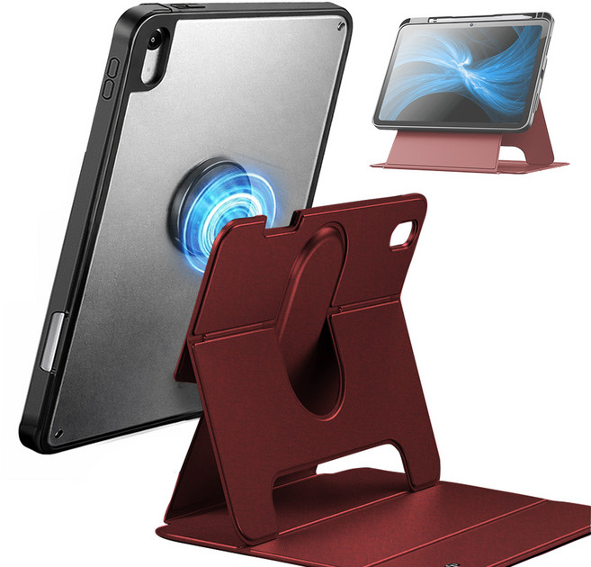 비스비 아이패드프로11 4세대 3세대 2세대 플렉스뷰 마그네틱 거치대케이스/분리형 가로세로스탠딩, 데님 레드, 1개