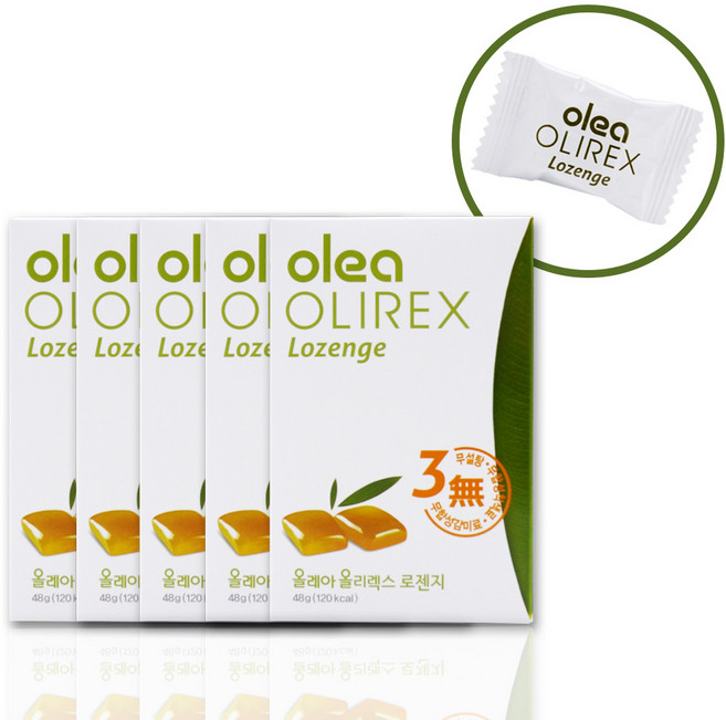 올레아 올리렉스 로렌지 48g 목캔디, 5개