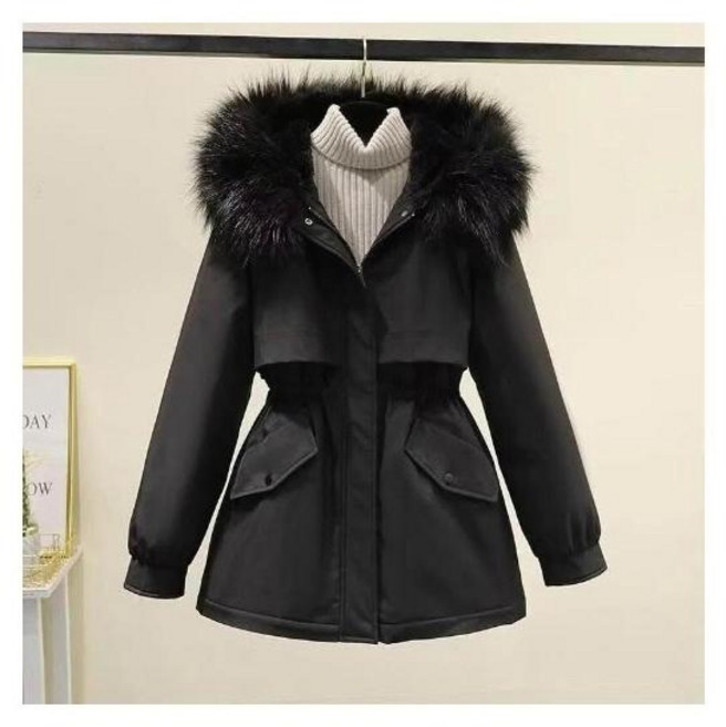 羽絨外套女款秋冬防風防水保暖中長版連帽風衣刷毛外套滑雪衣