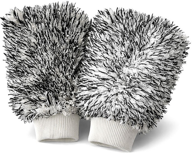 루나틱 1+1 차량용 워시미트 자동차 휠세정 세차장갑 극세사 휠브러쉬, 단일블랙, 2개