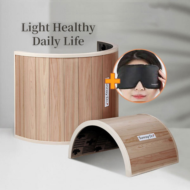 썬레이닥터 국내산 큐어돔 편백나무 원적외선 산림욕 대형 + 원적외선안대, [명화] 양귀비꽃