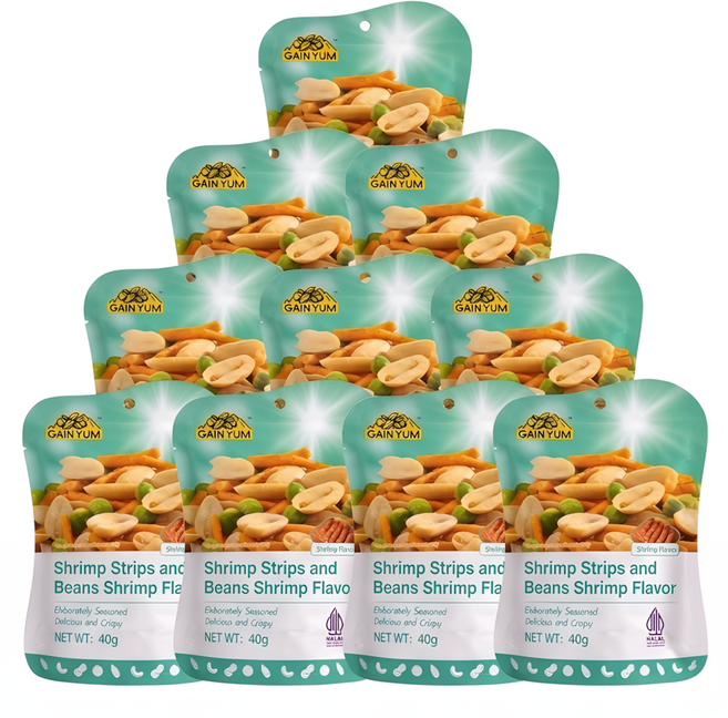 새우스낵 새우맛콩 새우맛 간식 과자, 40g, 10개