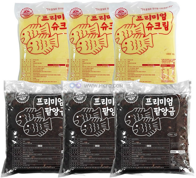 프리미엄 붕어빵 잉어빵 호두과자 재료 슈크림 6kg+팥앙금 9kg, 1개, 15kg