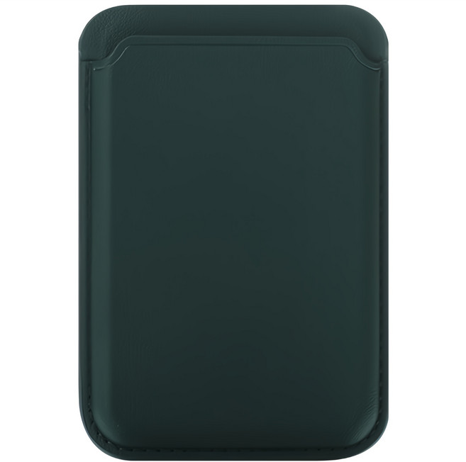 신지모루 자력강화 3장 수납 맥세이프 M 비카 가죽 카드지갑 케이스, 다크그린, 1개