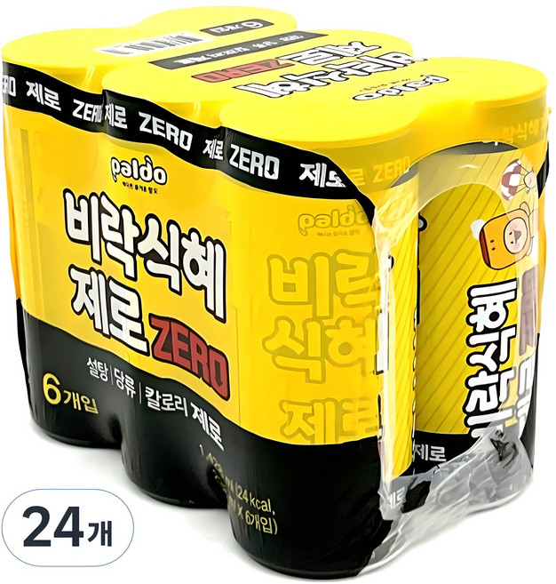 팔도 비락식혜 제로 슬림캔, 238ml, 24개