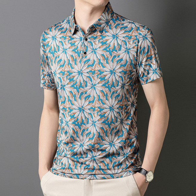 남성 쿨링 티셔츠 반팔 심플 골프웨어 여름 통기성운동복 비보뉴