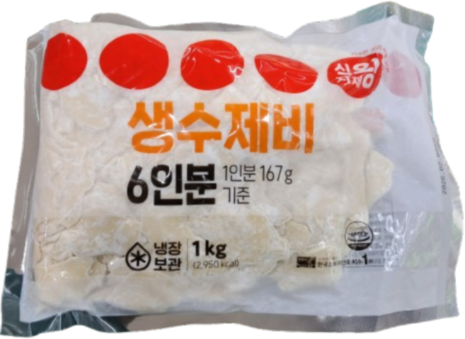 식자재왕 생수제비 6인분 (냉장), 25개, 1kg