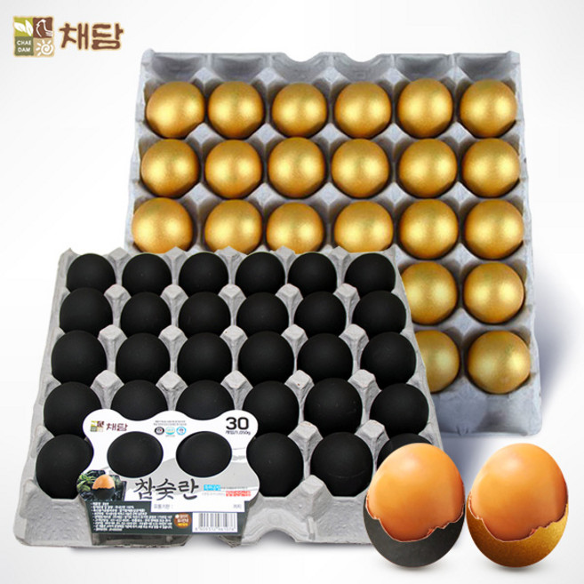[채담]맥반석에 구운 황금란 30개+참숯란 30개, 단품, 단품