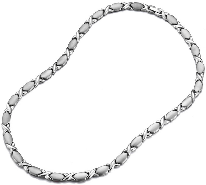 선호그룹 자석목걸이 일본 자석 티타늄 게르마늄 건강 남자 남녀공용 목걸이 스포츠 자기장, 실버, 1개