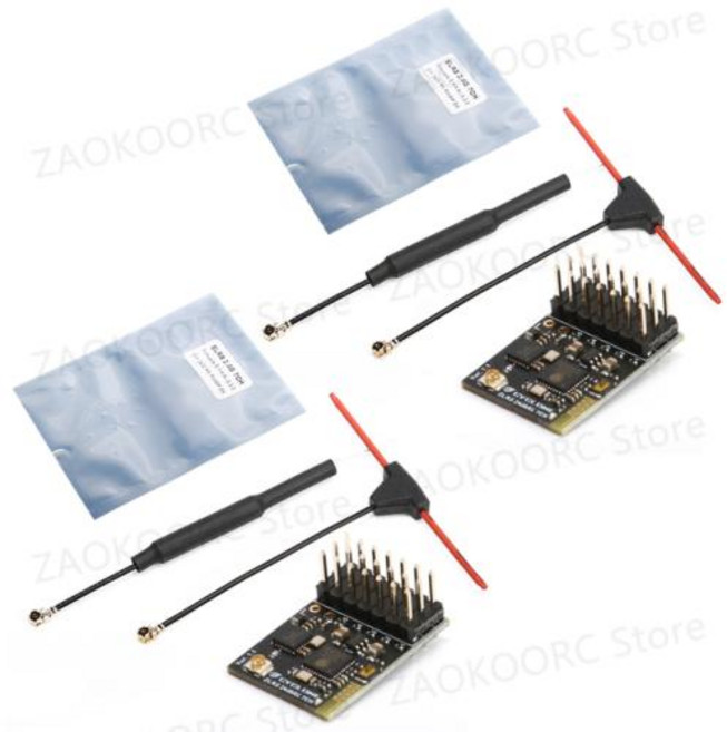 드론 PWM RC 2400RX 쿼드콥터용 보트 사이클론 프로토콜 개 ExpressLRS 1 2 자동차 2.4G ELRS PWM/CRSF 7CH 리시버 RX FPV 개 고정익, 2PCS Straight, 1개