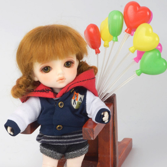 돌모아 구체관절인형 가발 16cm 포켓 모헤어 귀염 만두머리 레드브라운 (5) Guyomi Mohair Wig (R Brown), 1개